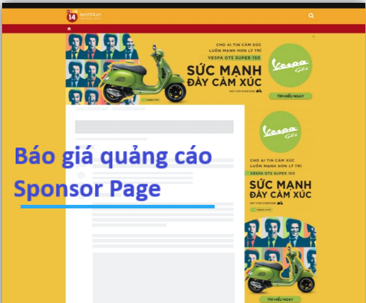 Quảng cáo ấn tượng, sáng tạo, độc quyền với định dạng Sponsor Page